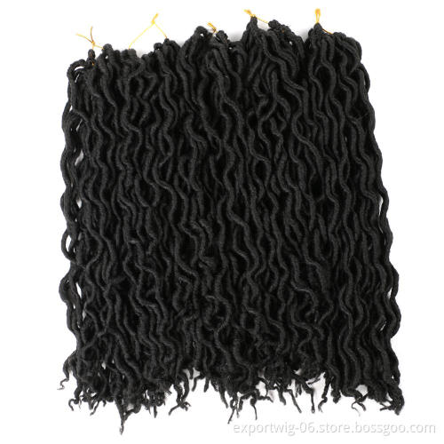 18" Faux Locs Curly gypsy locs Hair Crochet Braids Synthetic Hair Extensions Dread Locks  faux goddess locs